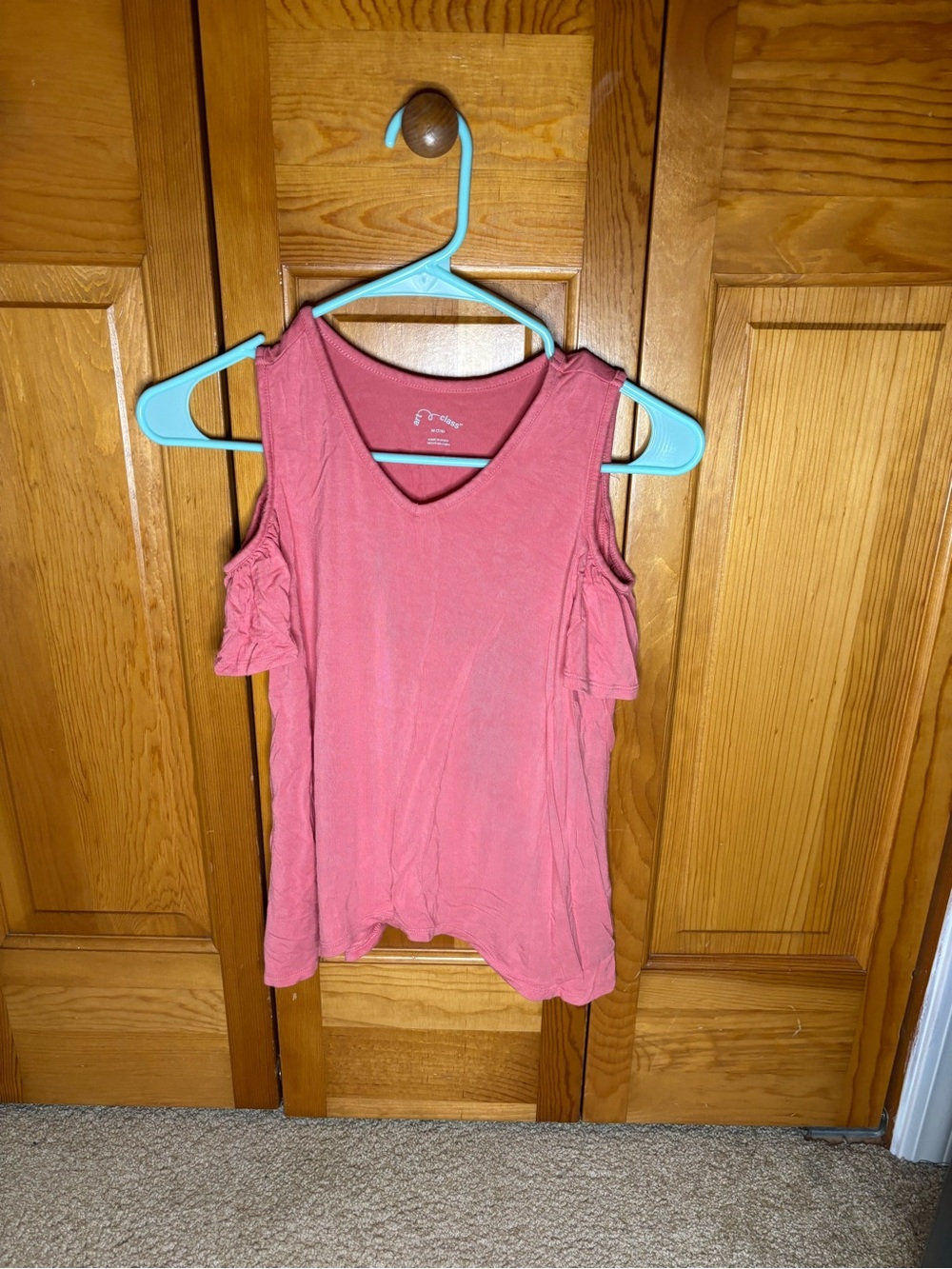 art class Coral Pink Cold-Shoulder Girls Tank Top